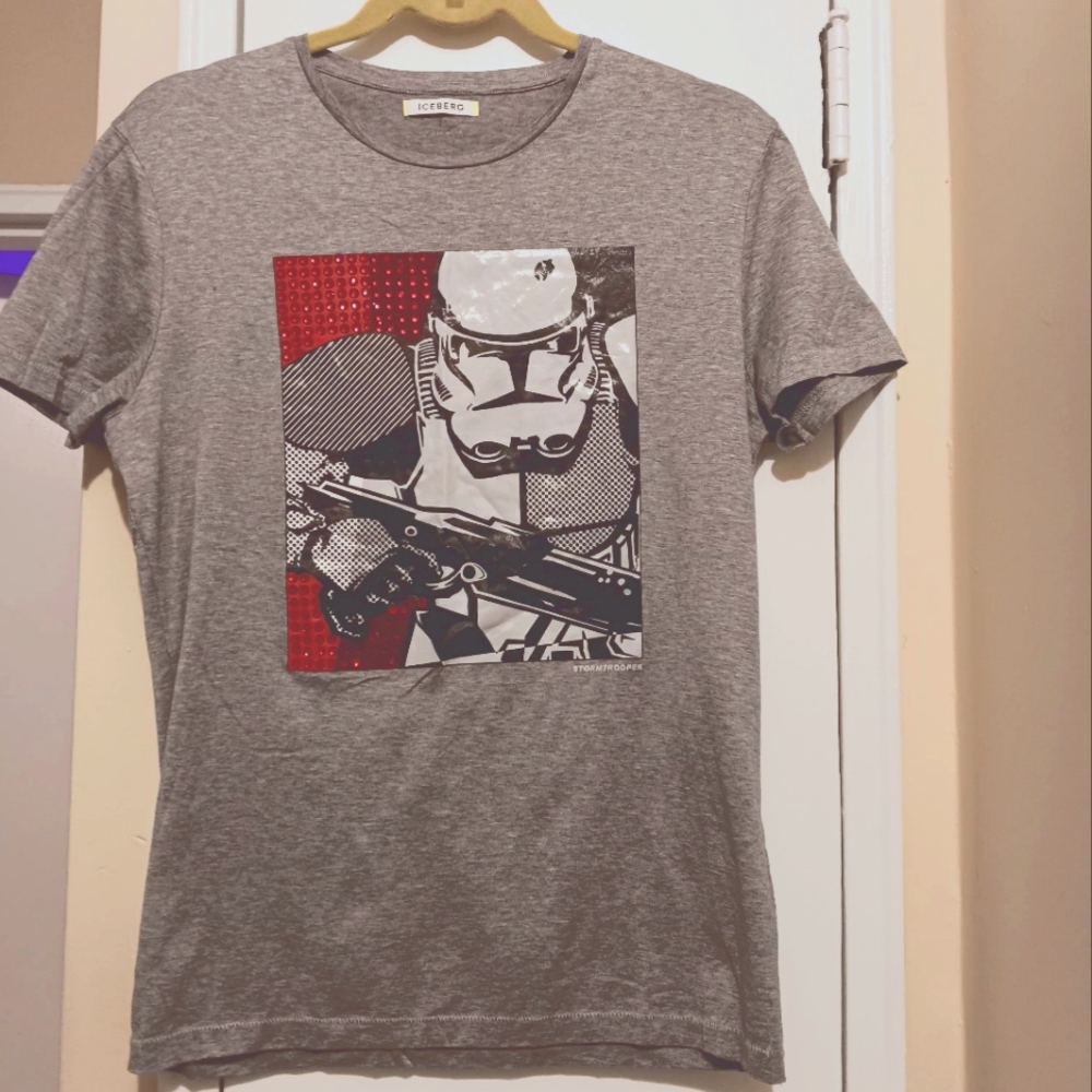 Iceberg Gray Graphic Men's T-Shirt Size S